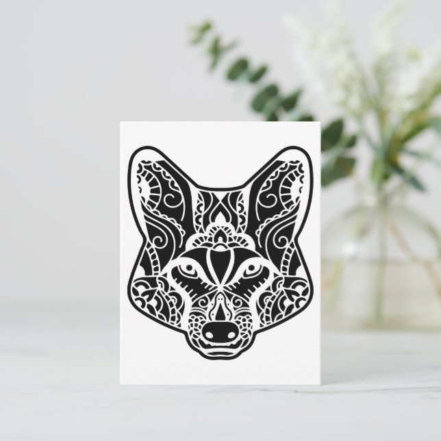 Postal Lobo tribal (Anverso de pie)
