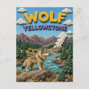 Postal Lobo Valle de Yellowstone Modern KlayKoo
