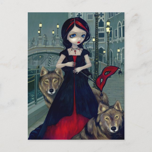 Postal "Lobos de Venecia" (Anverso)