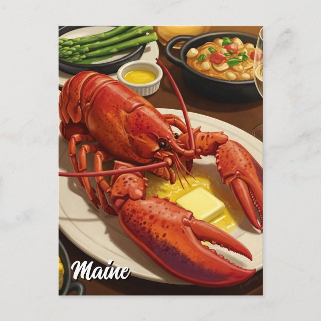 Postal Lobster Maine Travel (Anverso)