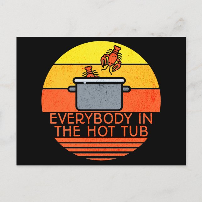 Postal Lobster Retro Sunset, Tubería Caliente (Anverso)