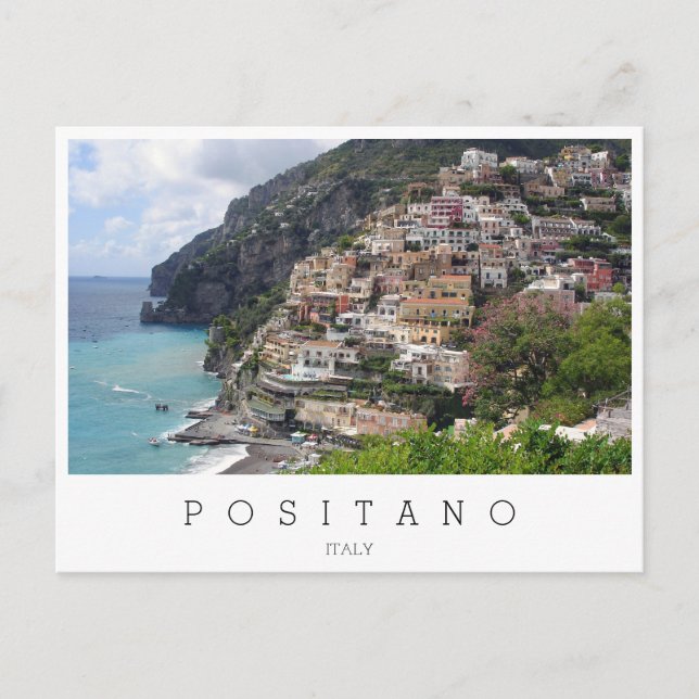 Postal Localidad de Positano en la costa de Amalfi en Ita (Anverso)