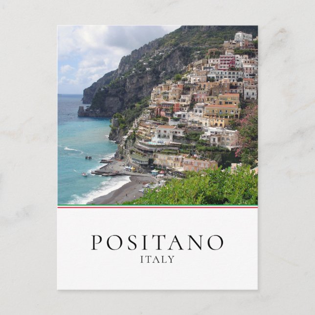 Postal Localidad de Positano en la costa de Amalfi en Ita (Anverso)