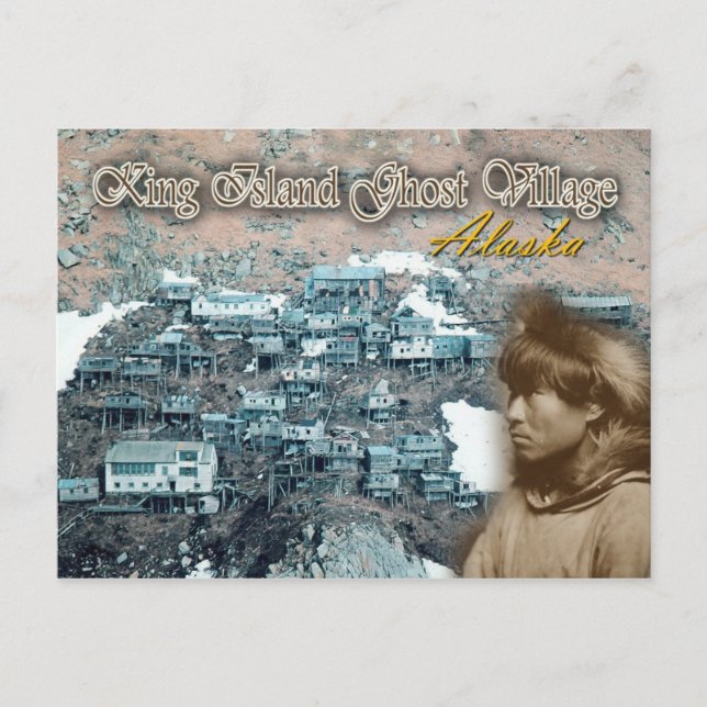 Postal Localidad Ukivok Stilt, Isla King, Alaska (Anverso)