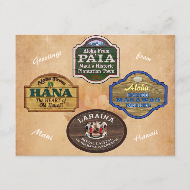 Postal Localidades de Maui  (Anverso)