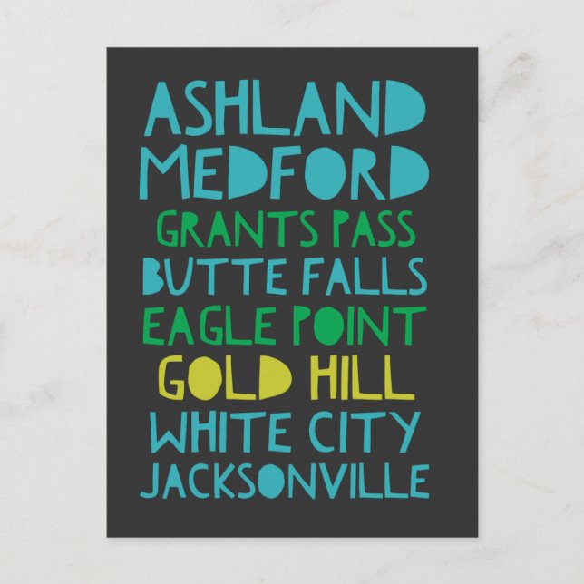Postal Localidades del sur de Oregón (Anverso)