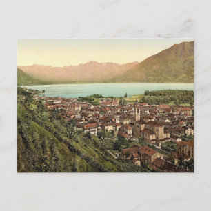 Postal Locarno, vista general, Tessin, Suiza