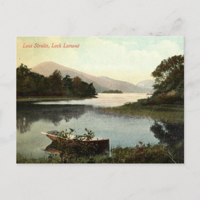 Postal Loch Lomond, Escocia, Luss Straits 1915 (Anverso)