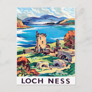 Postal Loch Ness, Escocia, viaje vintage
