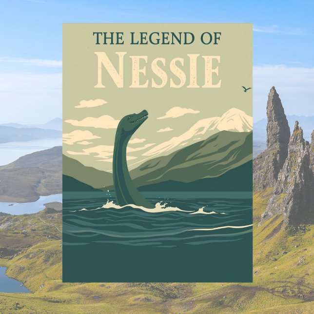 Postal Loch Ness Monster Scotland Viaje Vintage (Loch Ness Monster, Scotland)