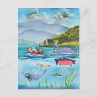 Postal Loch Ness monstruo pintura submarina G BRUCE