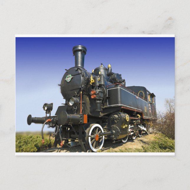 Postal locomotora de vapor antigua (Anverso)
