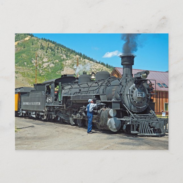 Postal Locomotora de vapor Durango & Silverton 480 (Anverso)