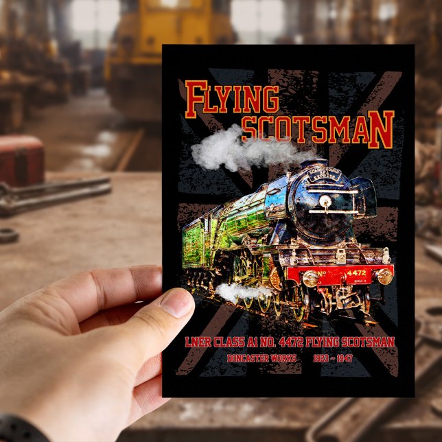 Postal Locomotora de vapor Flying Scotsman (Flying Scotsman Steam Train English Locomotive. Postcard )