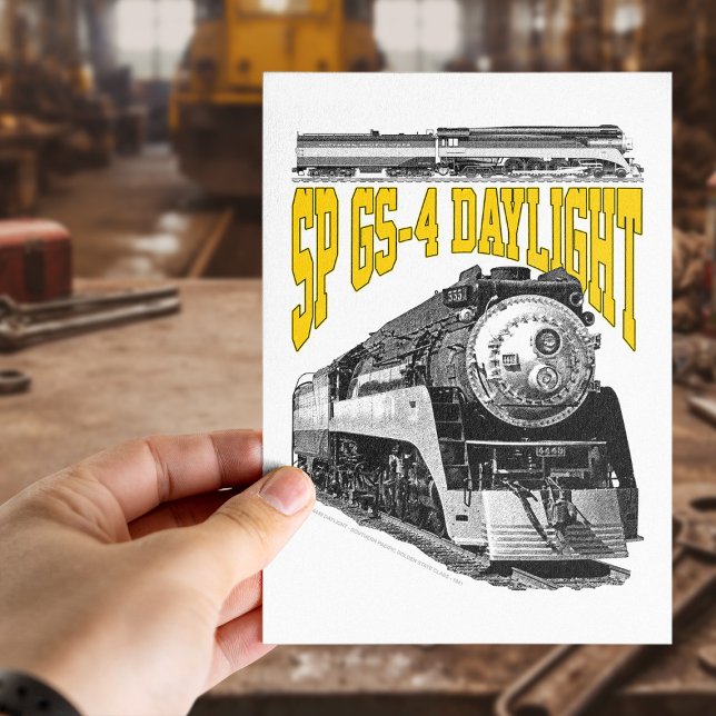 Postal Locomotora de vapor SP GS-4 Daylight 4449 (SP GS-4 Daylight 4449 Steam Train Locomotive. Postcard)
