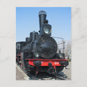 Postal locomotora de vapor vintage rusa Ov-841