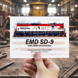 Postal Locomotora EMD SD-9 Librea del 250 aniversario de 