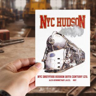 Postal Locomotora Hudson Dreyfuss de NYC. 20th Century Li