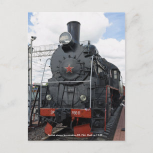 Postal Locomotora, locomotora soviética de vapor ER-766. 
