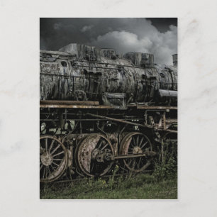 Postal locomotora máquina de vapor tren vía ferrocarril