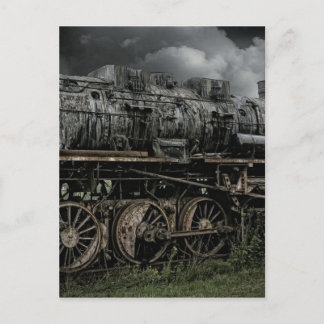 Postal locomotora máquina de vapor tren vía ferrocarril