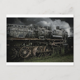 Postal locomotora máquina de vapor tren vía ferrocarril