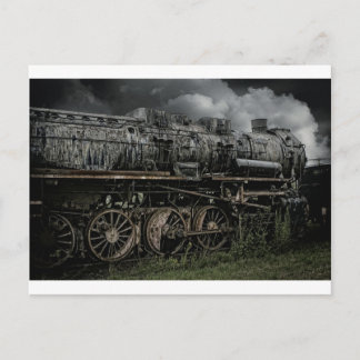 Postal locomotora máquina de vapor tren vía ferrocarril