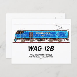 Postal Locomotora WAG-12B. Ferrocarril de la India
