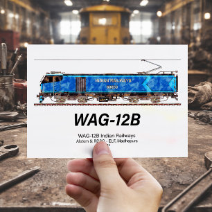 Postal Locomotora WAG-12B. Tren de carga de Indian Railwa