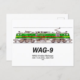 Postal Locomotora WAG-9. Ferrocarril de la India