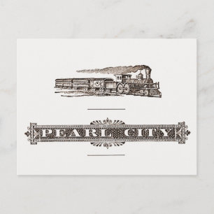 Postal Locomotora y Rótulo Pearl City, Hawái 1890