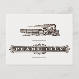Postal Locomotora y Rótulo Pearl City, Hawái 1890