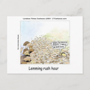 Postal Locura de Hora Lemmings Divertido