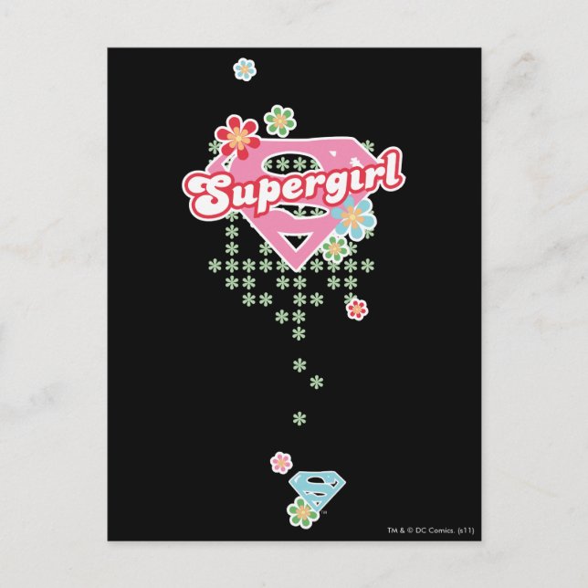 Postal Locura de las flores de superchica (Anverso)