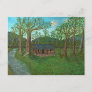 Postal Log Cabin and Trees