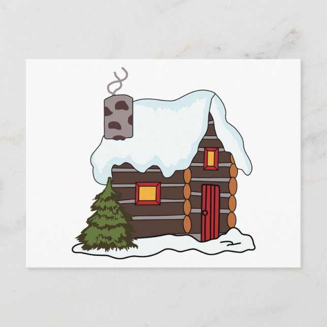 Postal Log Cabin in Winter (Anverso)