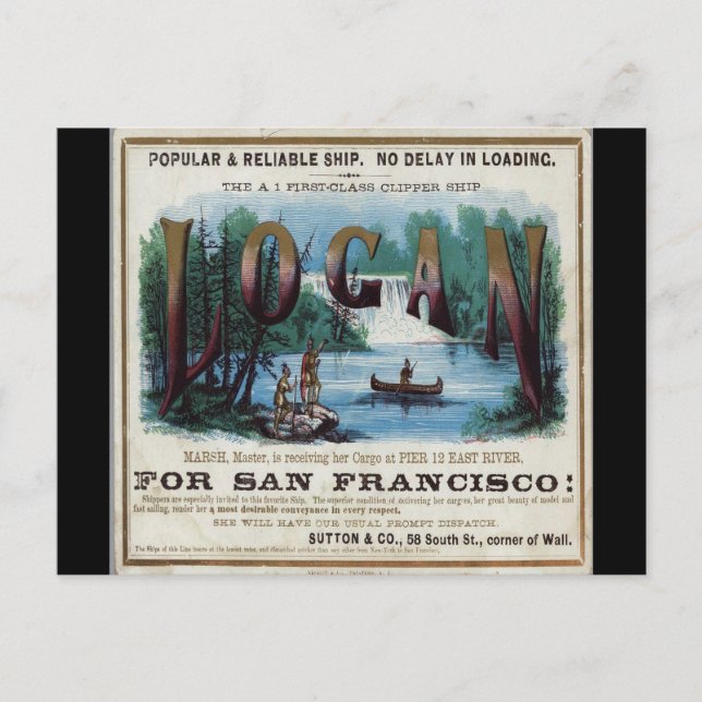 Postal Logan Clipper Sailing (Anverso)