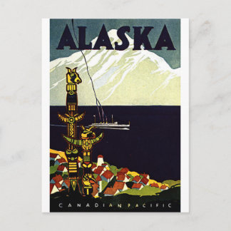 Postal Logo de Alaskla de época