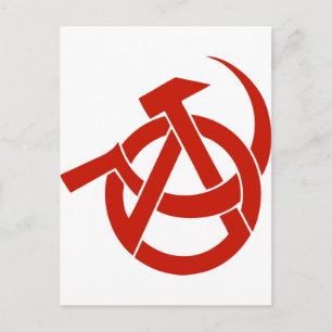 POSTAL LOGO DE ANARQUÍA HAMMER SICKLE