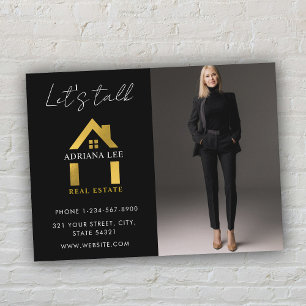 Postal Logo de Black Gold Luxury Photo Real Estate House