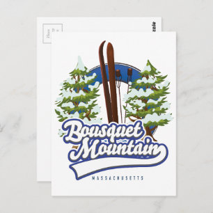 Postal Logo de Bousquet Mountain Massachusetts Ski