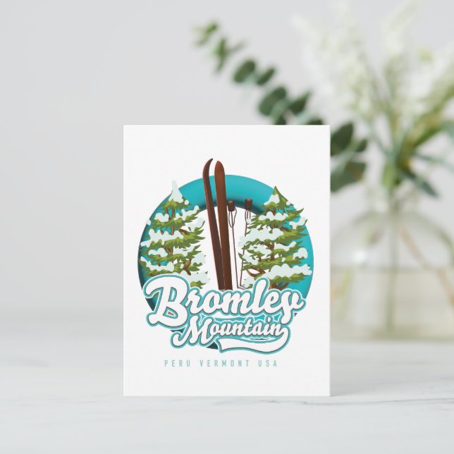 Postal Logo de Bromley Mountain Peru Vermont US Ski (Anverso de pie)