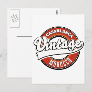 Postal Logo de Casablanca Marruecos Vintage