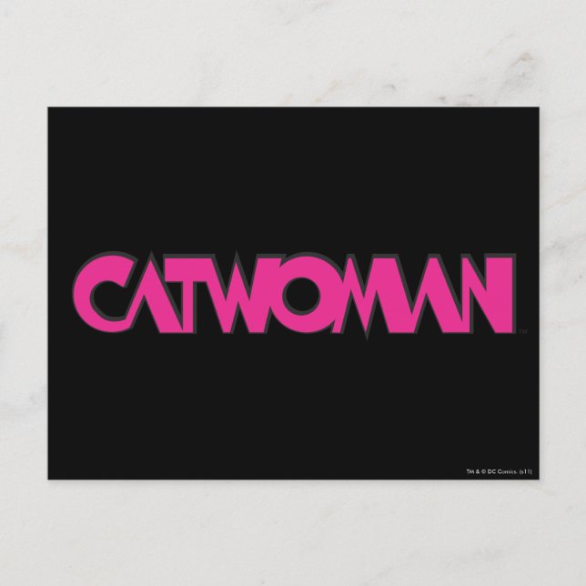 Postal Logo de Catwoman Rosa (Anverso)