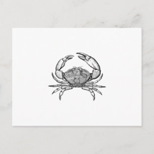 Postal Logo de Crab de Piedra (arte de la línea)