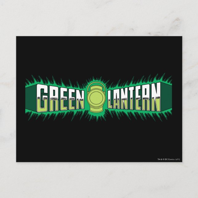 Postal Logo de Green Lantern - Las llamas verdes (Anverso)