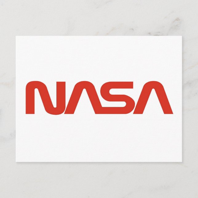 Postal Logo de Gusano Rojo de la NASA (Anverso)