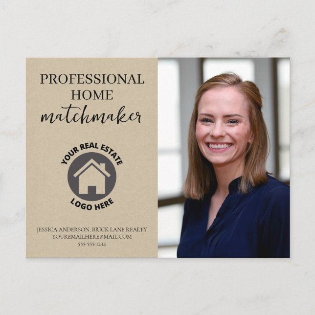 Postal Logo de Kraft Paper Real Estate Marketing Add (Anverso)