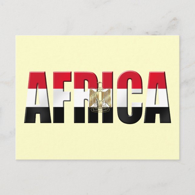 Postal Logo de la bandera de África Egipto Regalos de emb (Anverso)