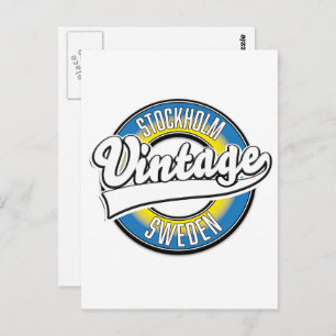 Postal Logo de la cosecha en Suecia de Estocolmo